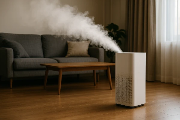 a fog meter device in the living room of a house from Cristal Air Conditioning Repair in West Lake Hills, TX - AC Company