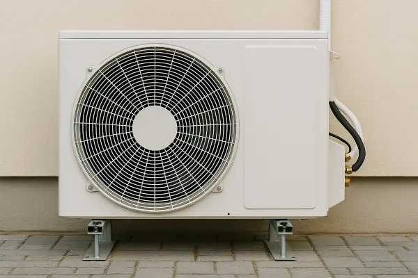 a white AC unit outside a building from Cristal Air Conditioning Repair in West Lake Hills, TX - HVAC Duct Cleaning