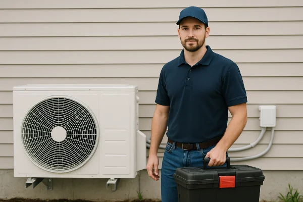 a male hvac technician looking straight at the camera from Cristal Air Conditioning Repair in West Lake Hills, TX - Hvac Technician Near Me